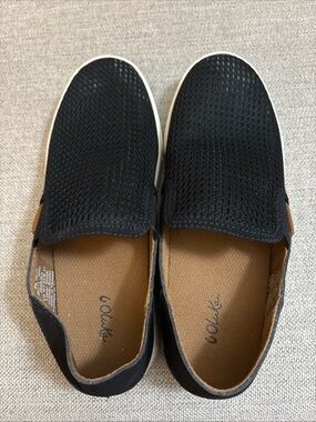OluKai Women’s Black Slip-On Athletic Loafers